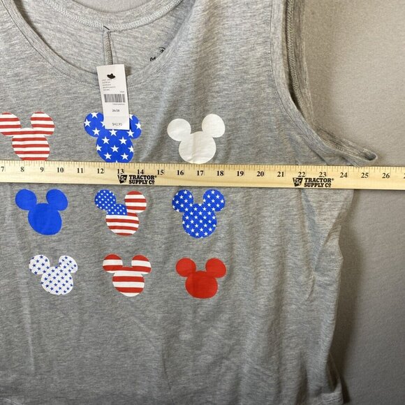 Disney Tank Top Womens Size 26‎ Mickey And Friends Red White & Blue Ears New $43 - Picture 6 of 10